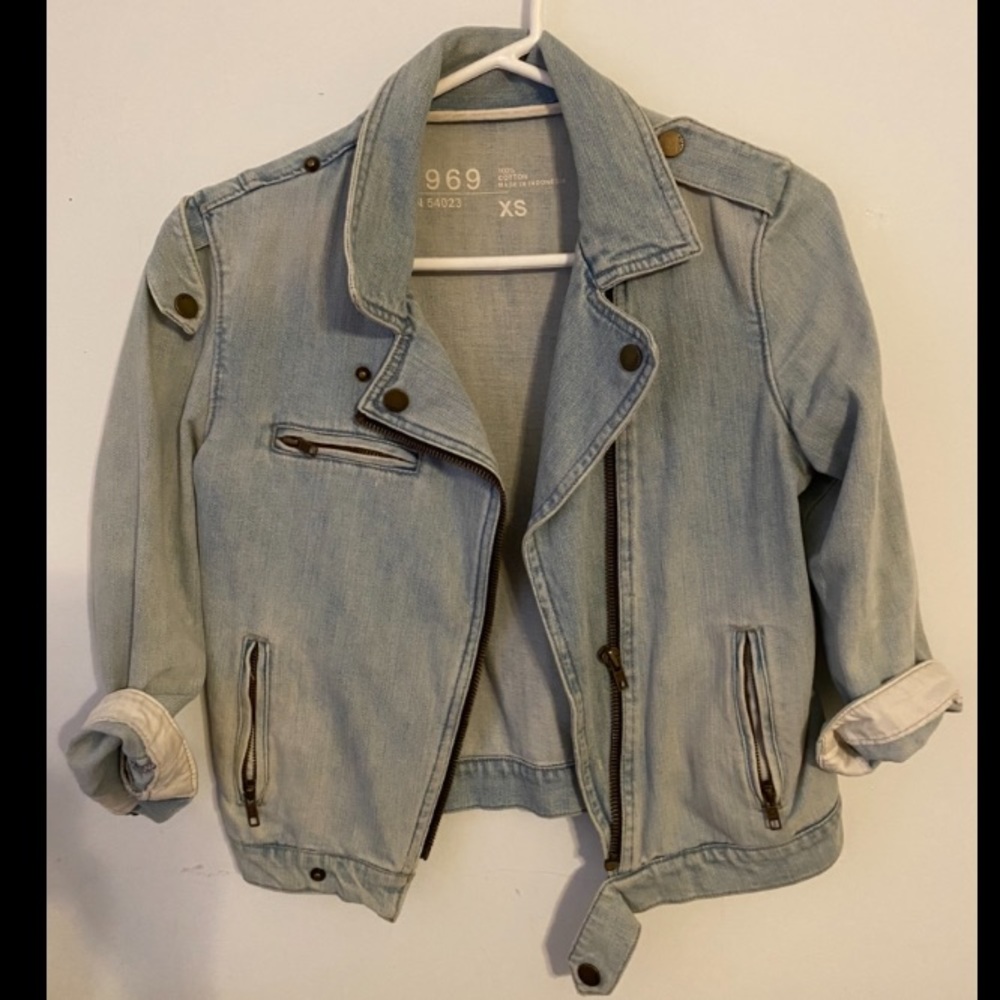 Light wash Moto denim jacket